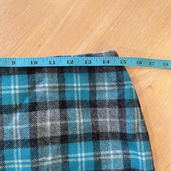 TALBOTS Women’s Blue and Black Plaid Lined A Line Wool Blend Zip Skirt Size 6P - Picture 9 of 10